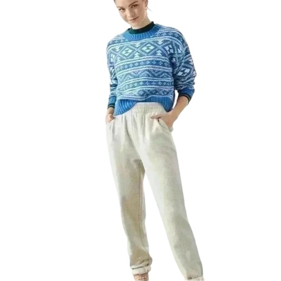 AMERICAN EAGLE Fair Isle Snowdrift Pullover Sweater  in Blue/Shite Size XL - Picture 1 of 6